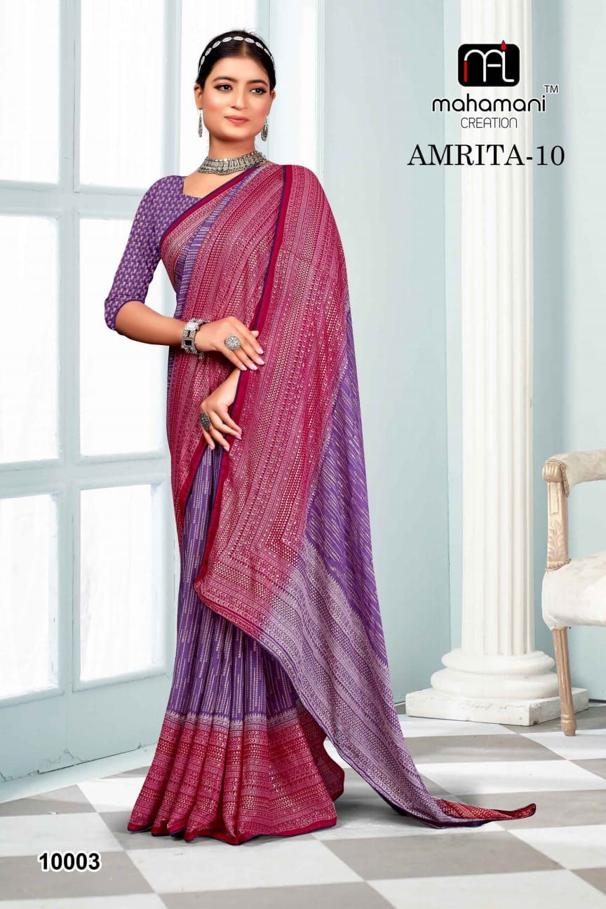 10003 Amrita Vol 10 Mahamani Creation Sarees