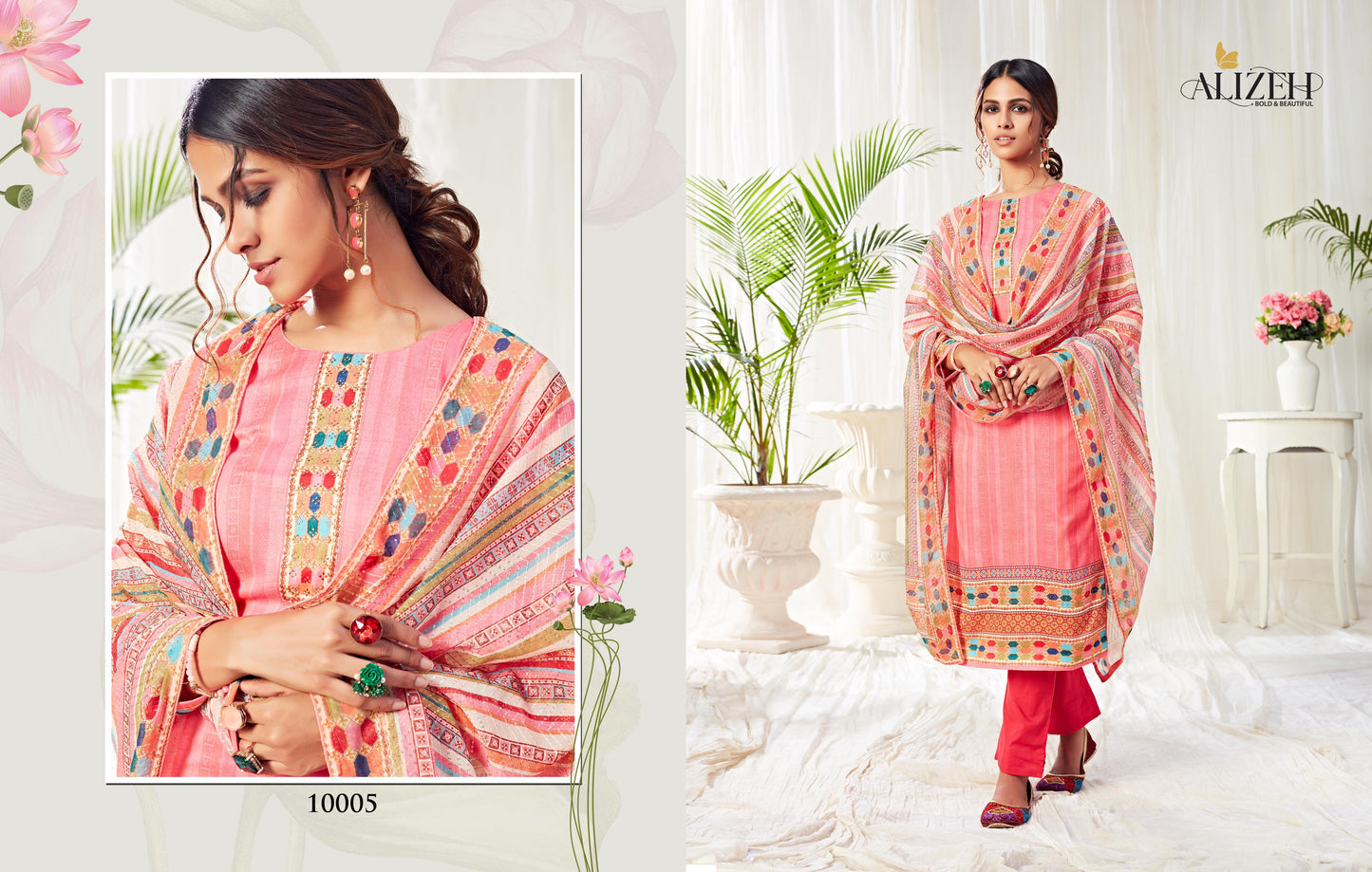 10005 Alizeh Unstitched Suits