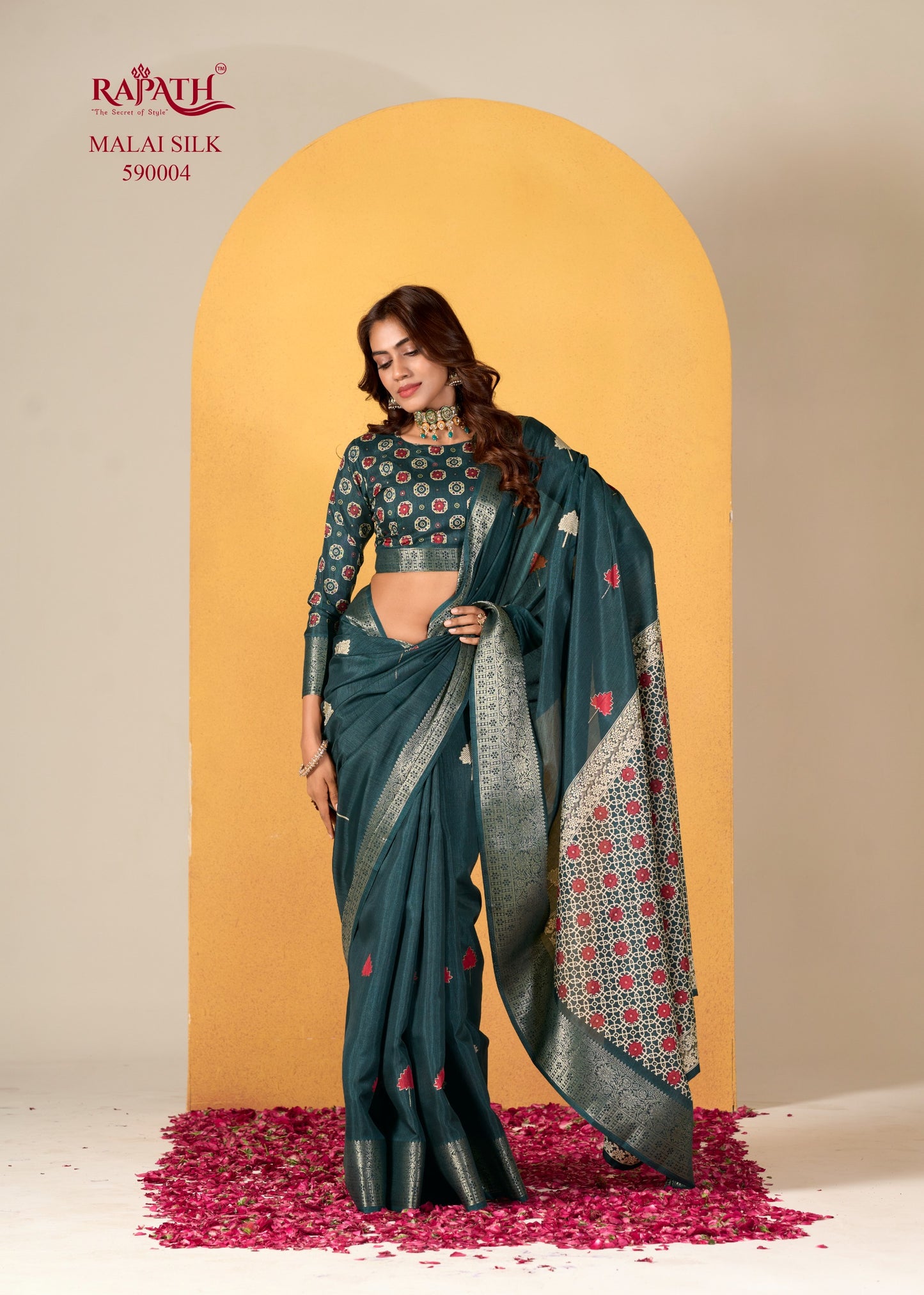 590004 Chocolate Rajpath Sarees