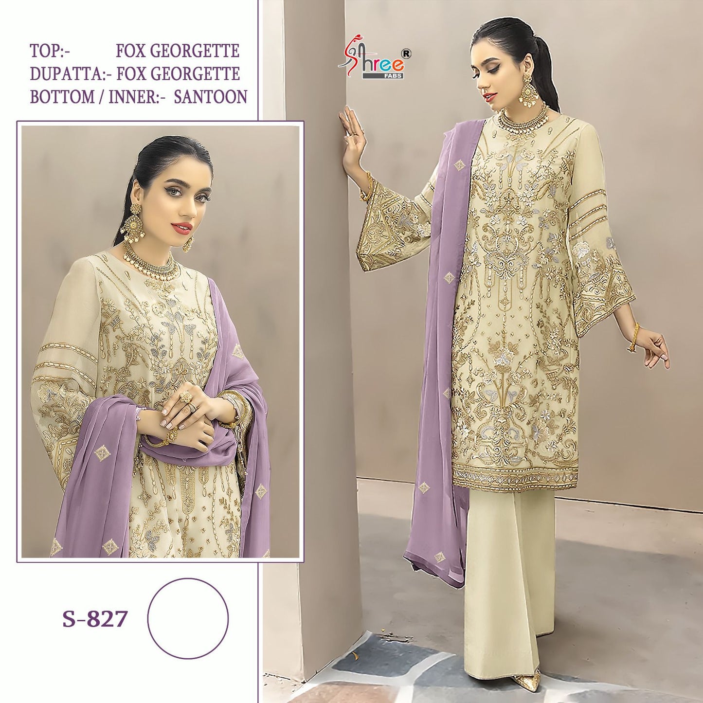 S-827 Shree Fabs Pakistani Salwar Suits