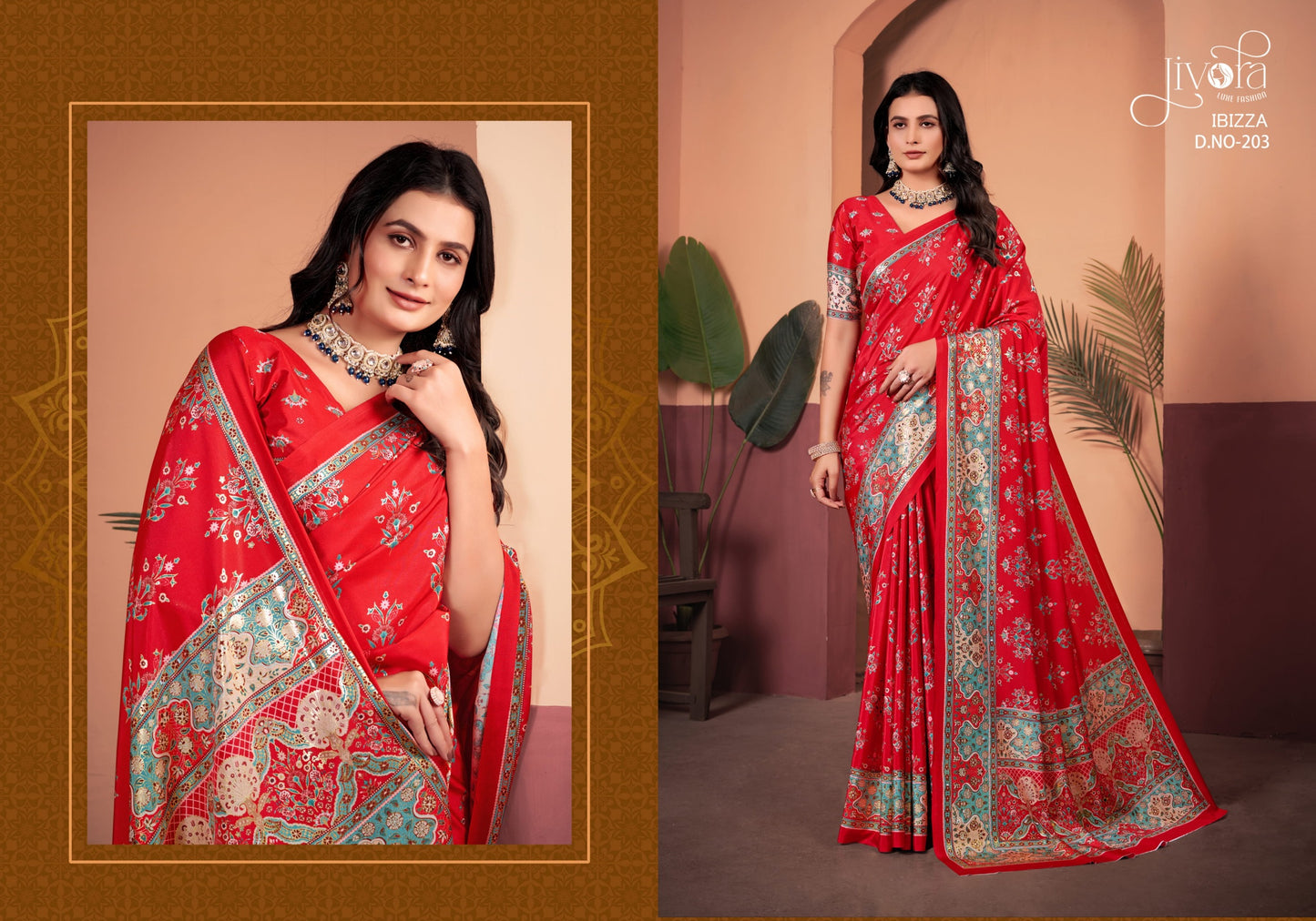 203 Ibizza Jivora Crape Sarees