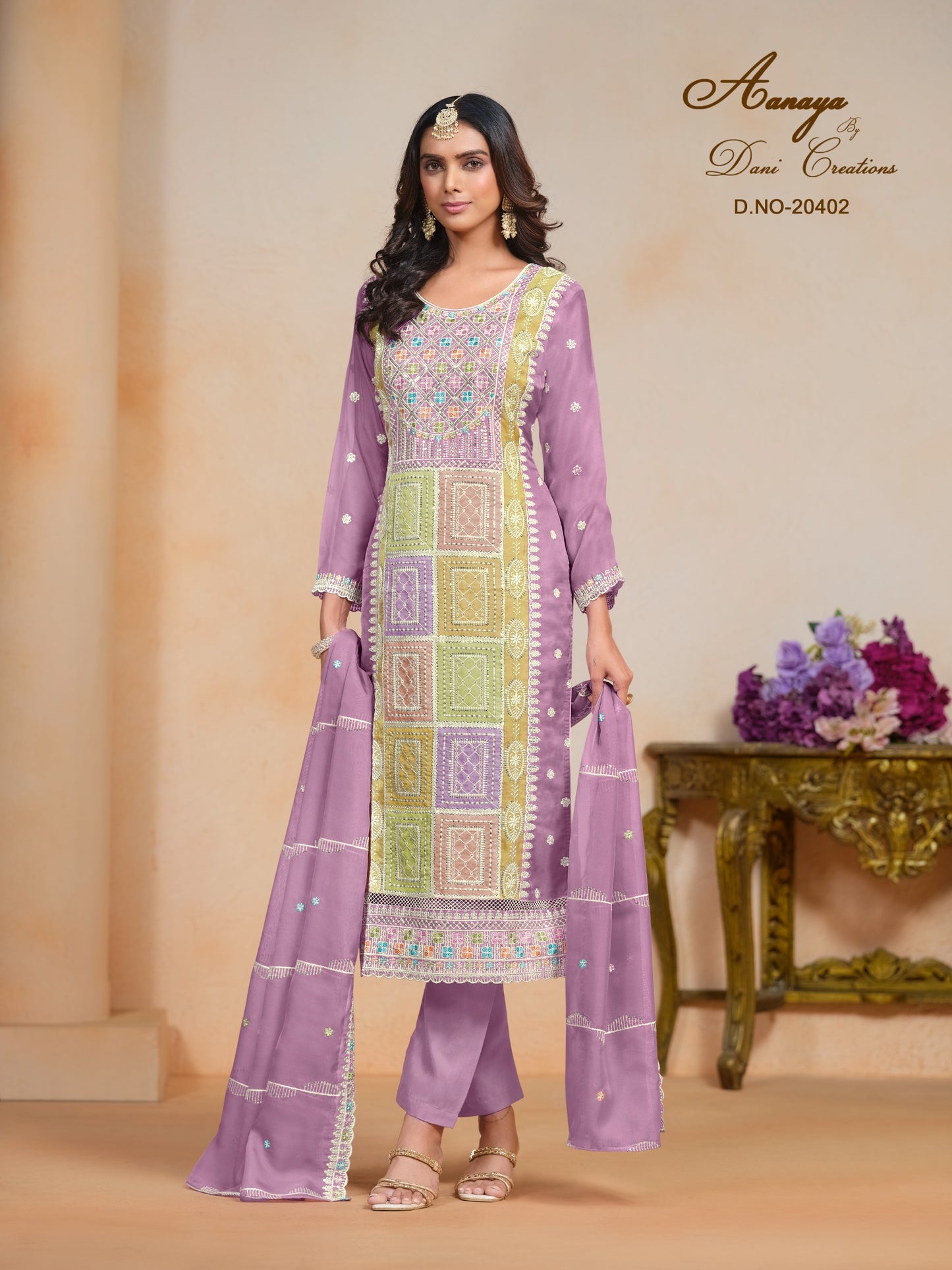 20402 Aanaya Vol 204 Dani Creation Organza Pakistani Salwar Suits