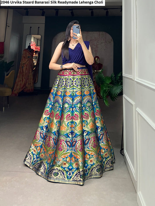2046 Urvika Staard Banarasi Silk Readymade Lehenga Choli