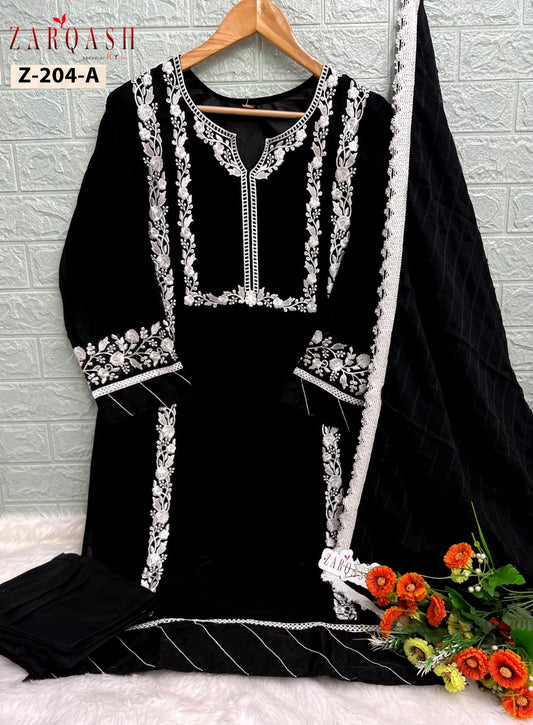 204A Zarqash Embroidered Pakistani Readymade Suits