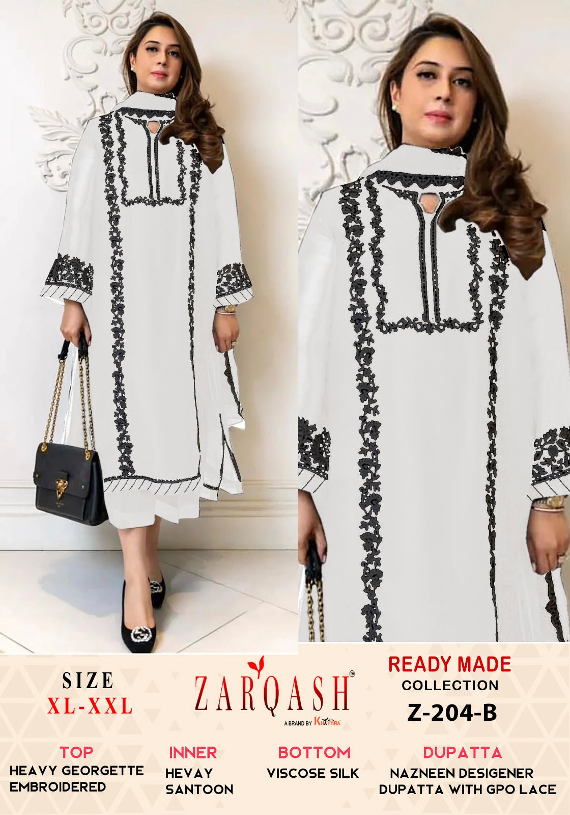204B Zarqash Embroidered Pakistani Readymade Suits