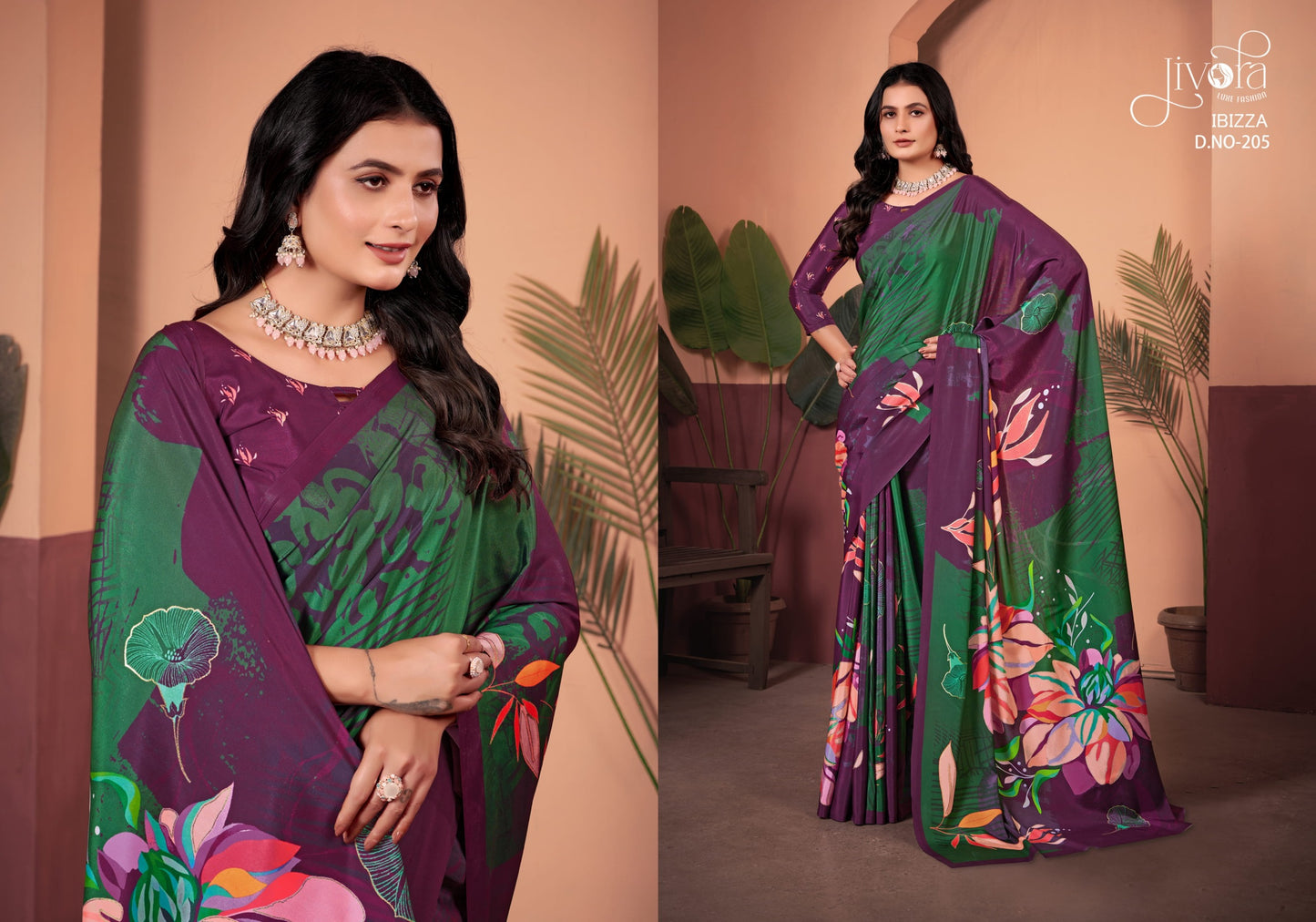 205 Ibizza Jivora Crape Sarees