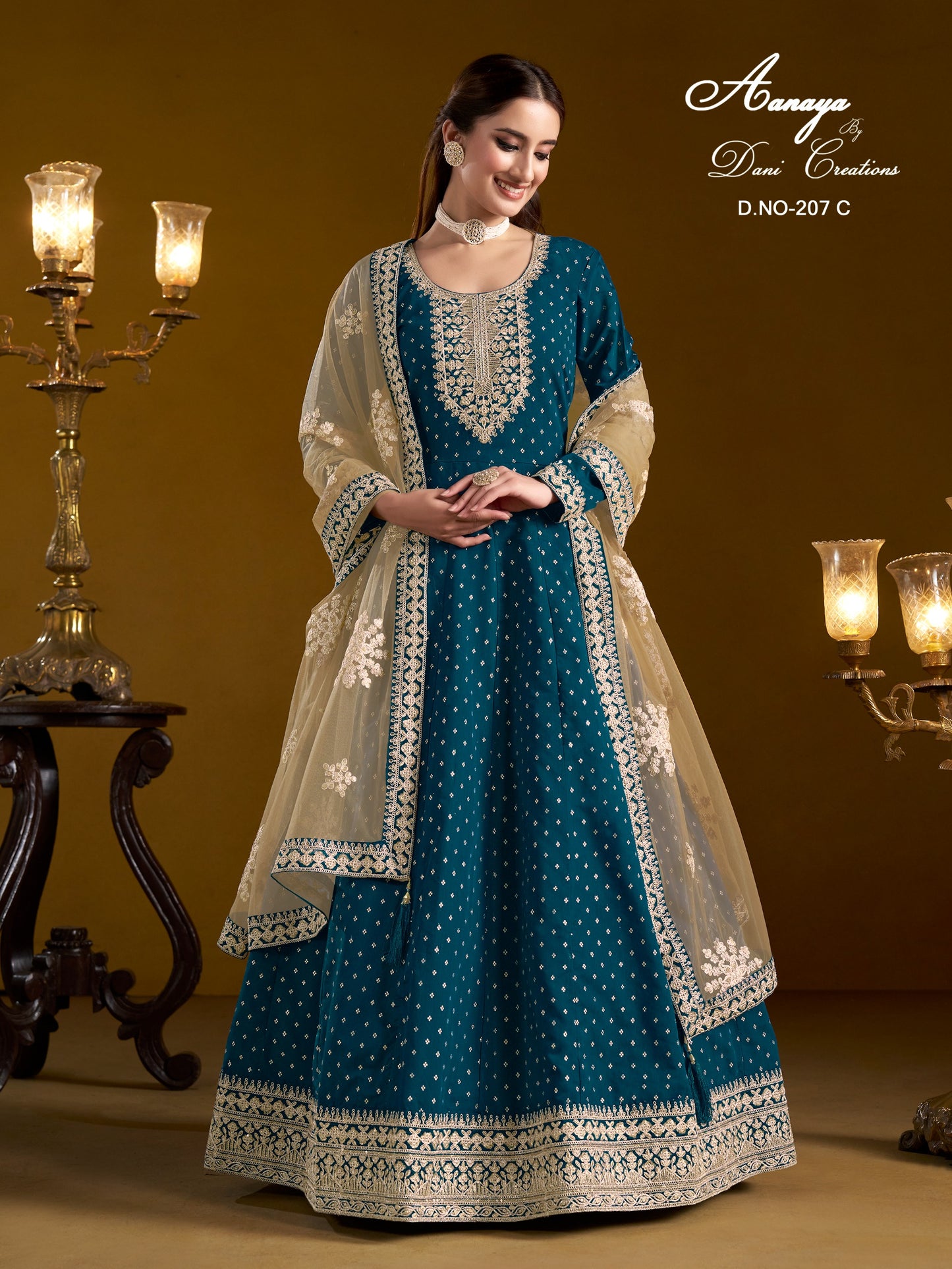207C Aanaya Vol 207 Dani Creation Chanderi Readymade Suits