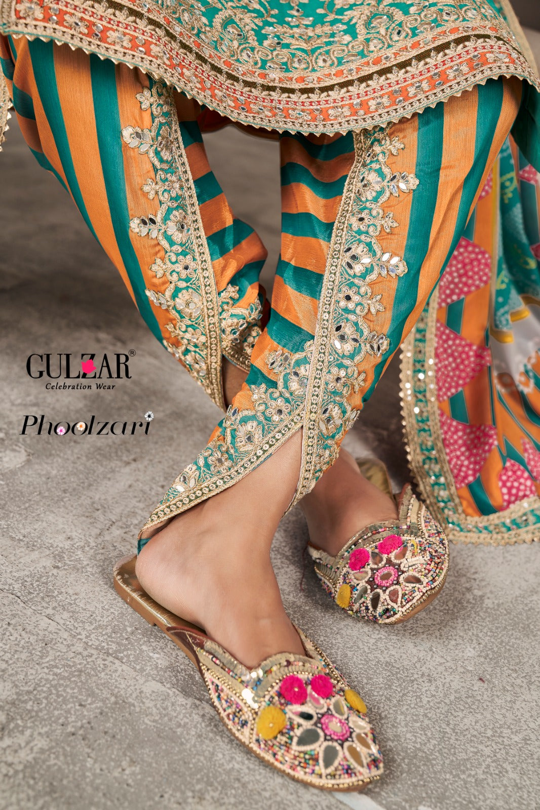 2082 Phoolzari Gulzar Chinnon Readymade Suits