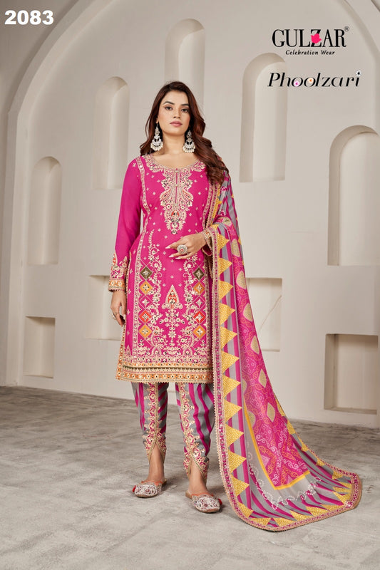 2083 Phoolzari Gulzar Chinnon Readymade Suits