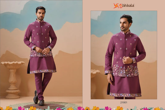 21001 Royal Rivaaj Shubhkala Viscose Silk Mens Kurta Pyjama