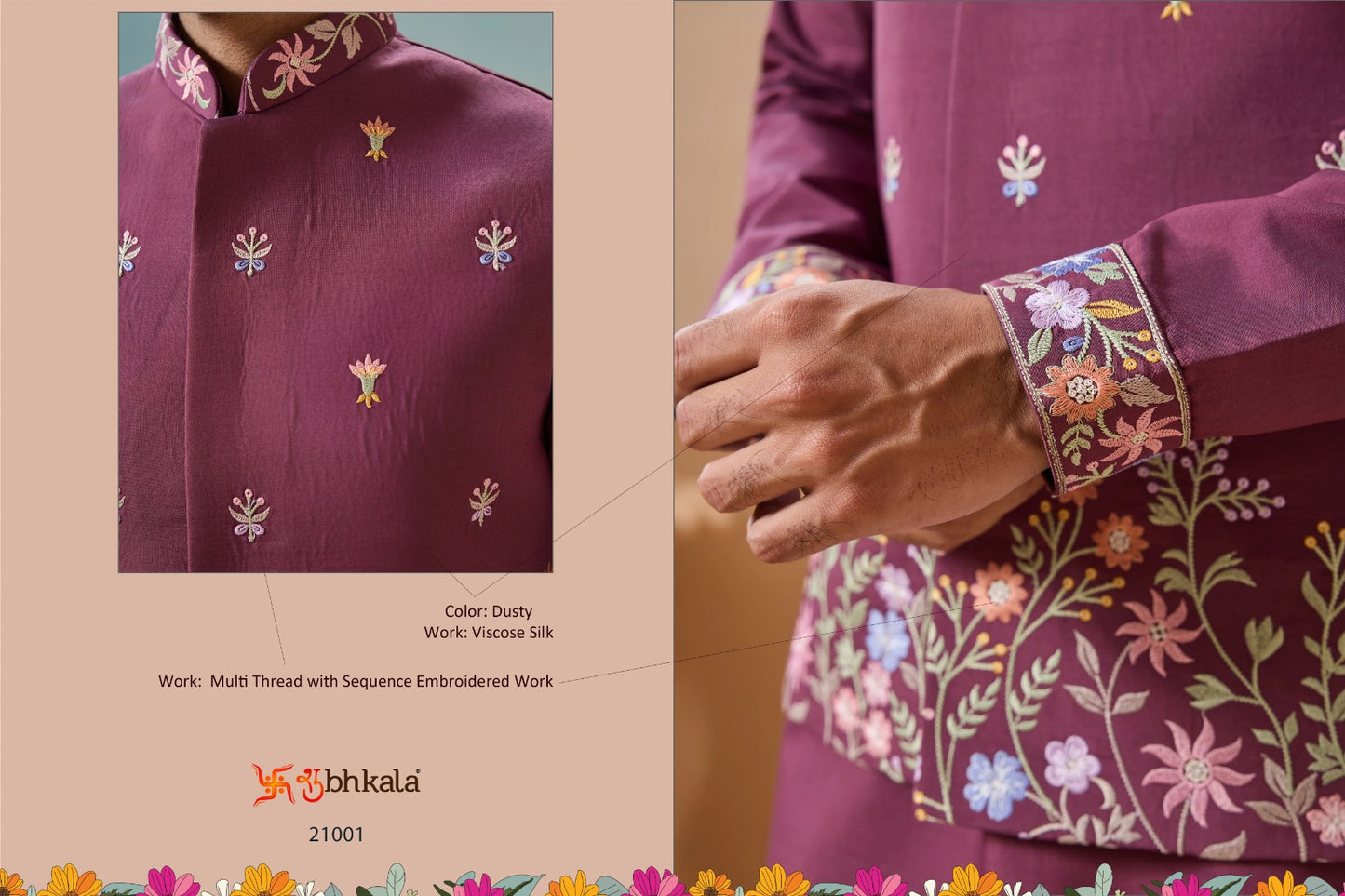 21001 Royal Rivaaj Shubhkala Viscose Silk Mens Kurta Pyjama