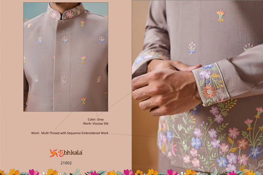 21002 Royal Rivaaj Shubhkala Viscose Silk Mens Kurta Pyjama