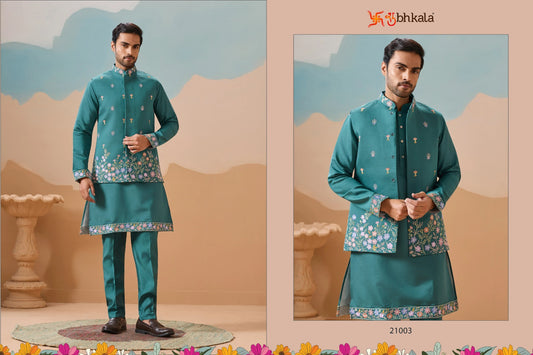 21003 Royal Rivaaj Shubhkala Viscose Silk Mens Kurta Pyjama