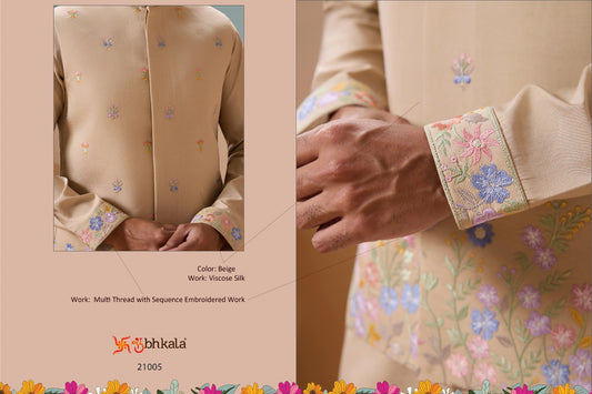 21005 Royal Rivaaj Shubhkala Viscose Silk Mens Kurta Pyjama
