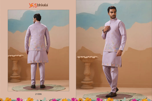 21006 Royal Rivaaj Shubhkala Viscose Silk Mens Kurta Pyjama
