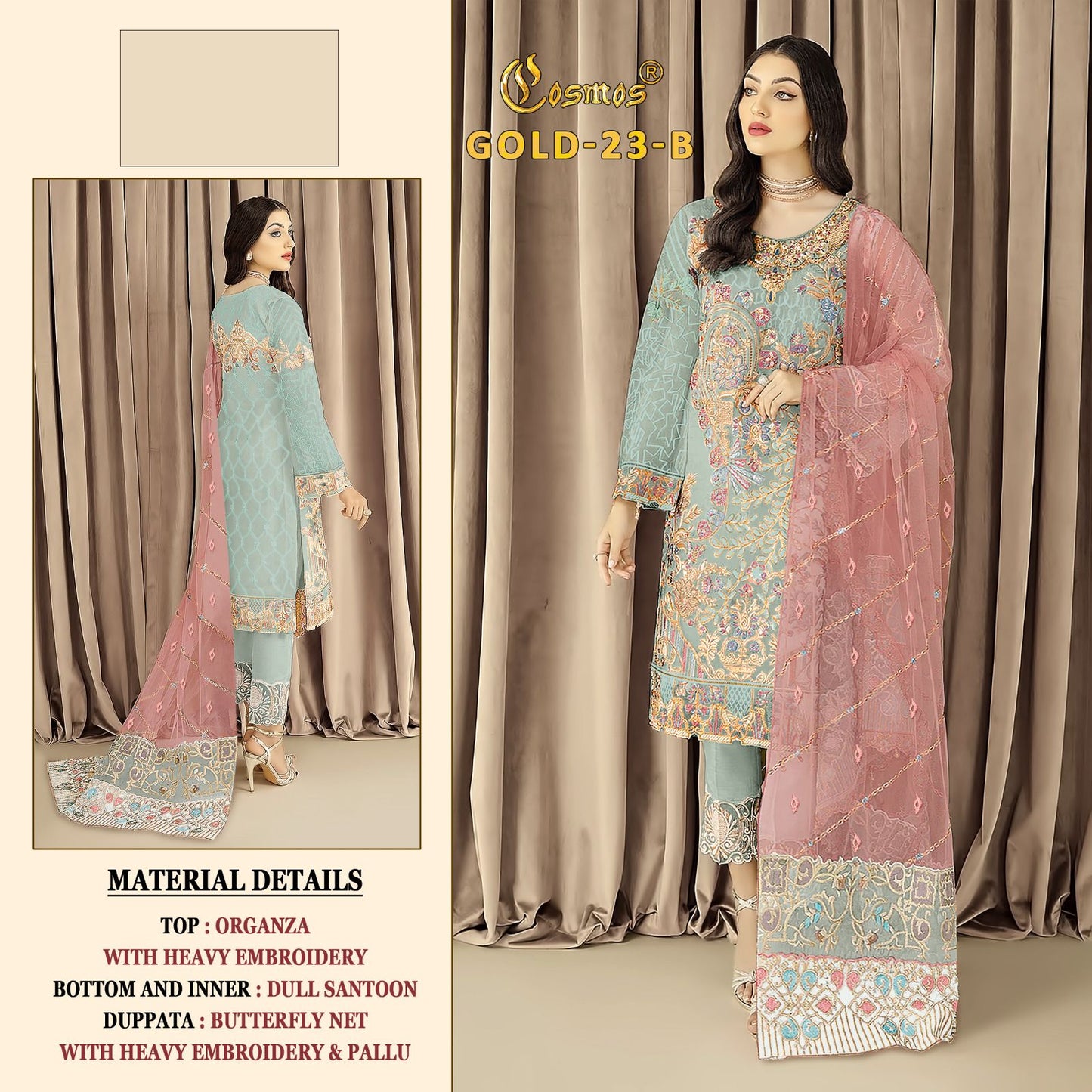 23-Gold B Cosmos Fashion Pakistani Salwar Suits
