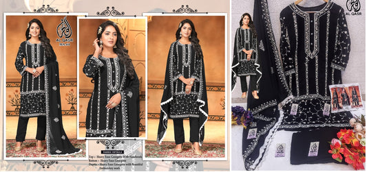 Ma-64Black Al Qasr Pakistani Readymade Suits