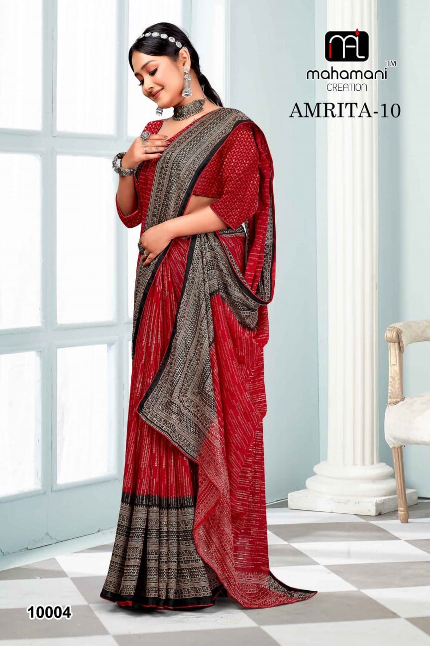 10004 Amrita Vol 10 Mahamani Creation Sarees