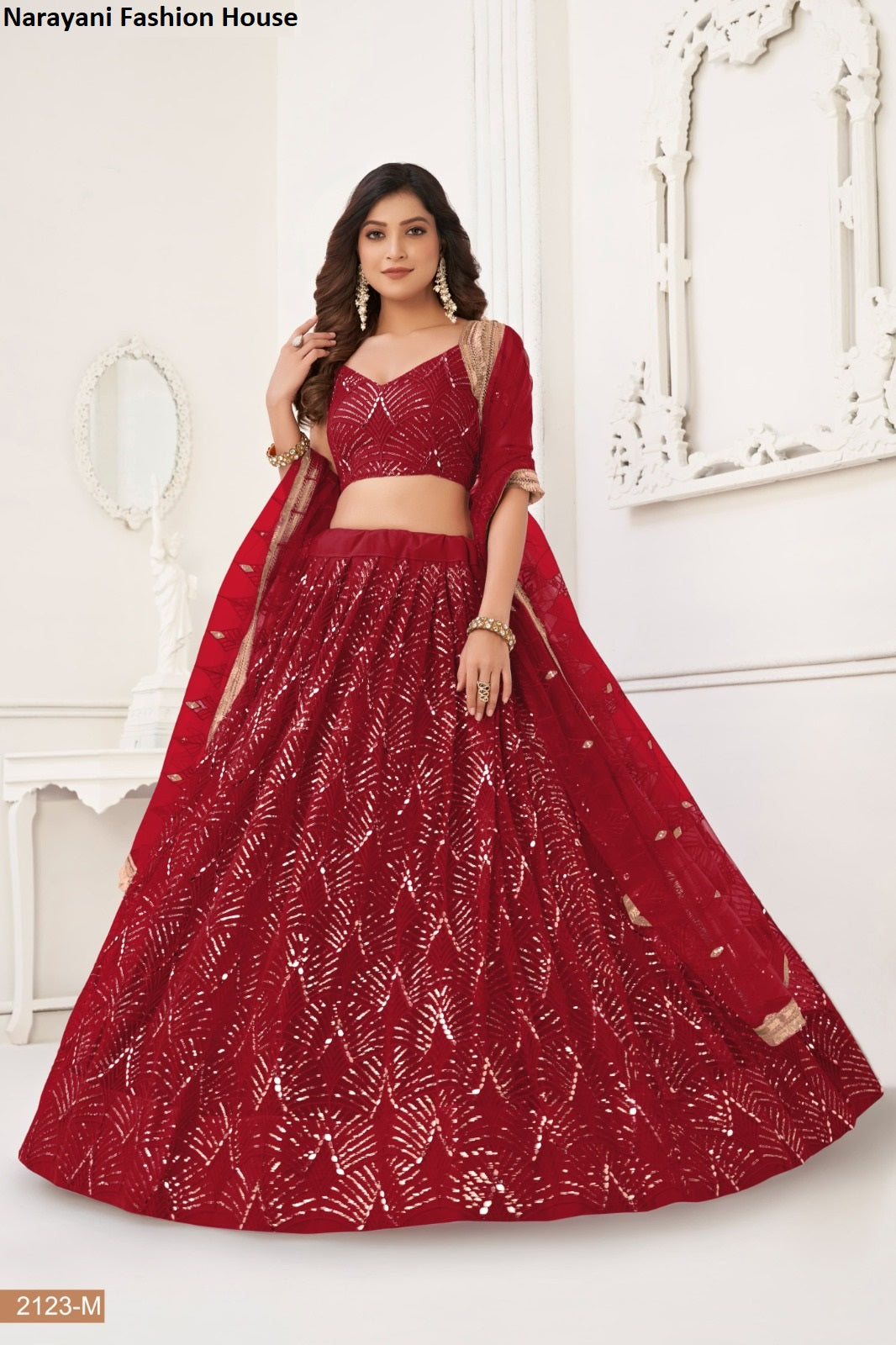 2123M Narayani Fashion House Butterfly Net Lehenga Choli