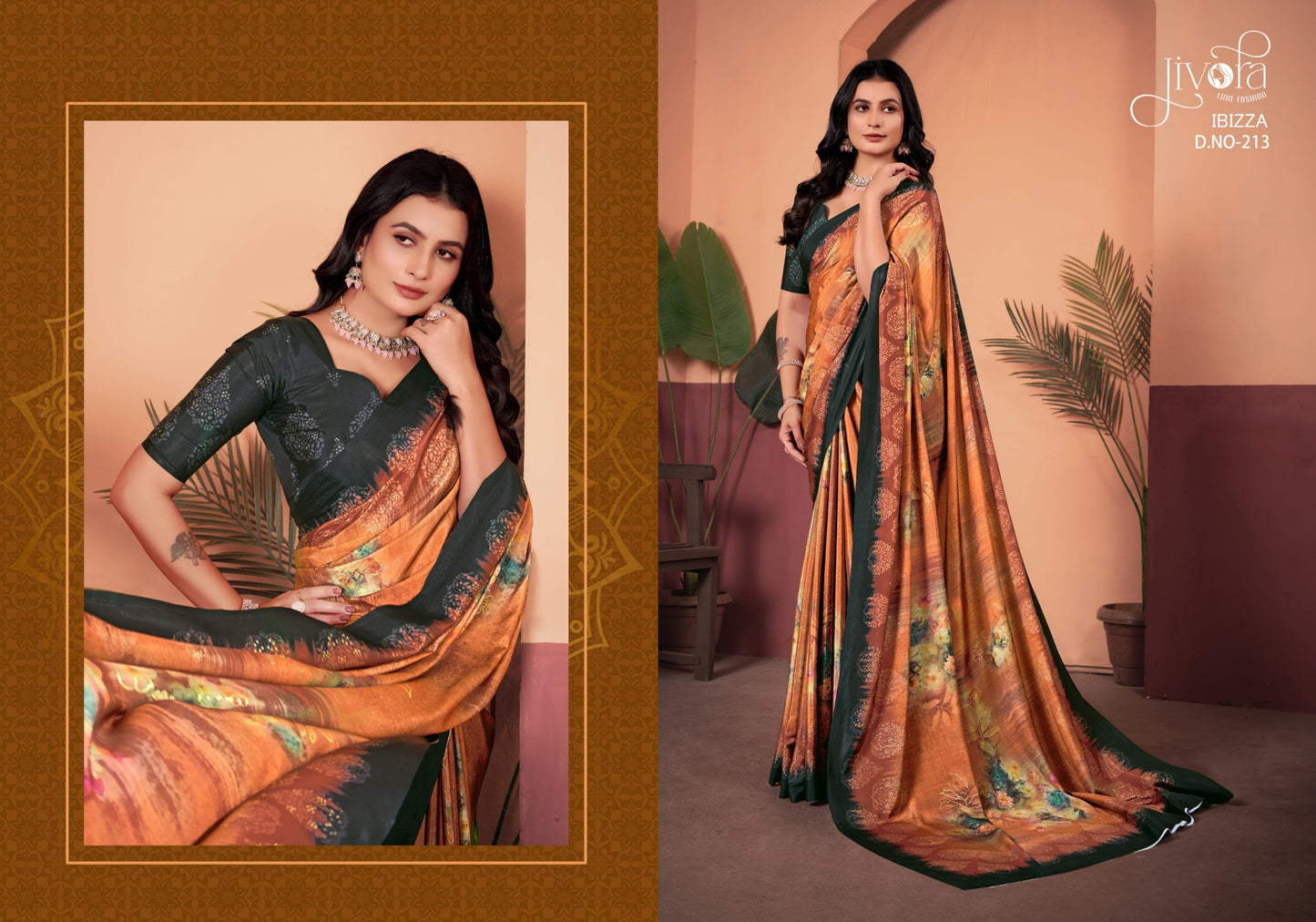 213 Ibizza Jivora Crape Sarees