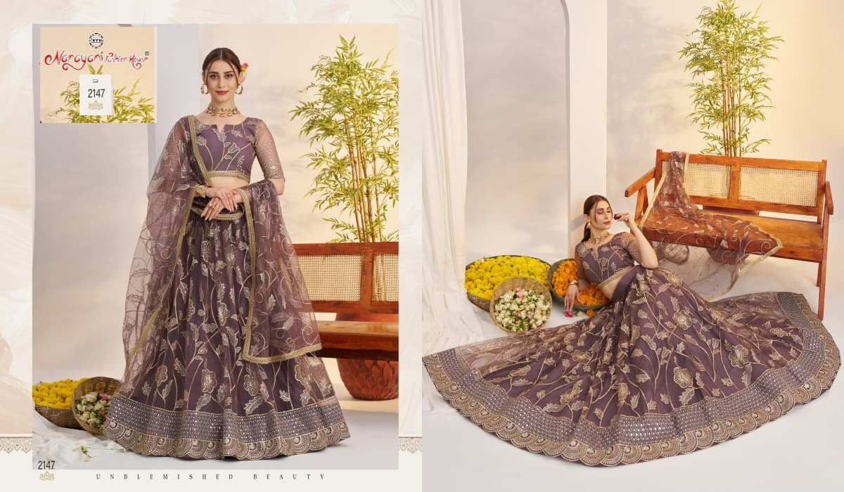 2147 Dark Onion Kelaya Vol-10 Narayani Fashion House Butterfly Net Lehenga Choli