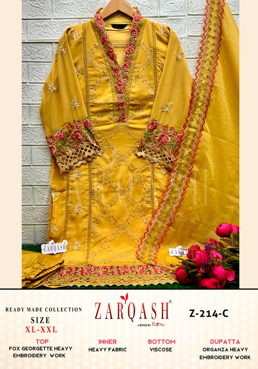 214C Zarqash Embroidered Pakistani Readymade Suits