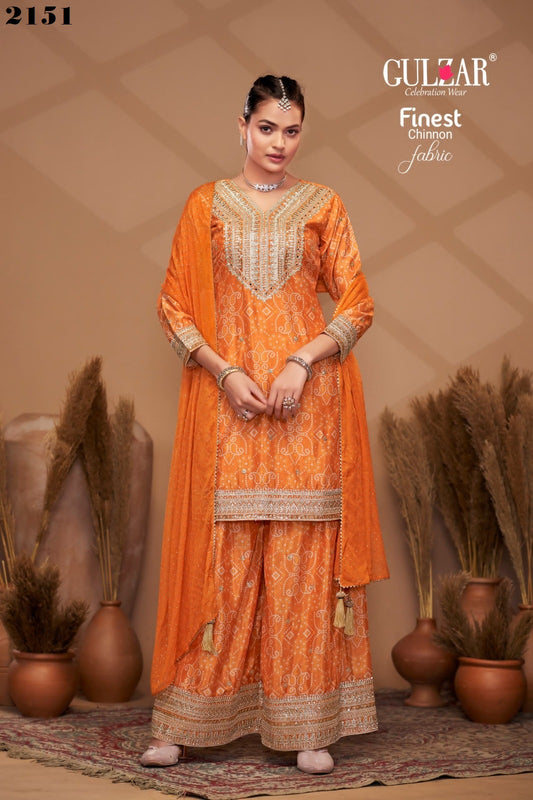 2151 Bandhrej Gulzar Premium Chinon Readymade Suits