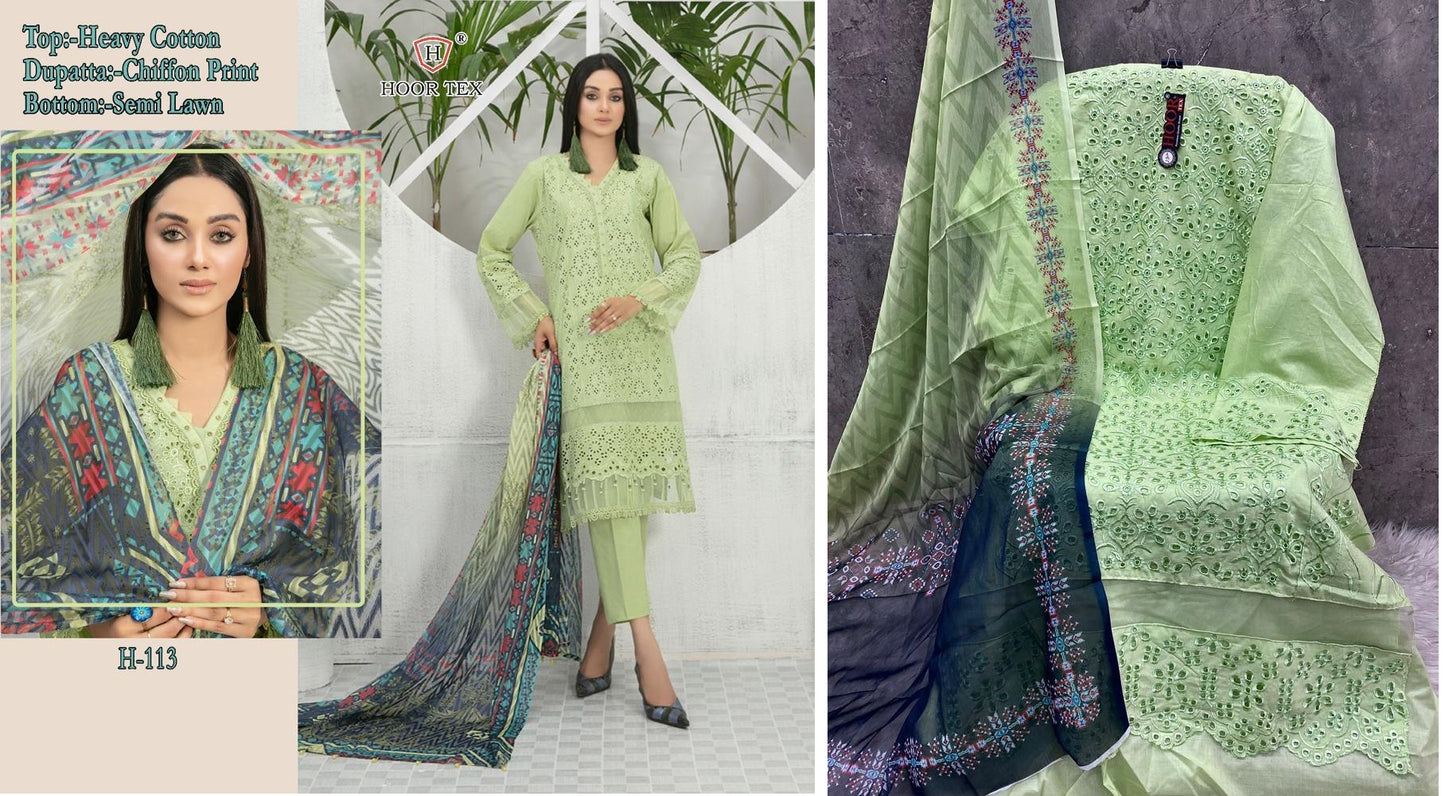 H-113 Hoor Tex Pakistani Salwar Suits