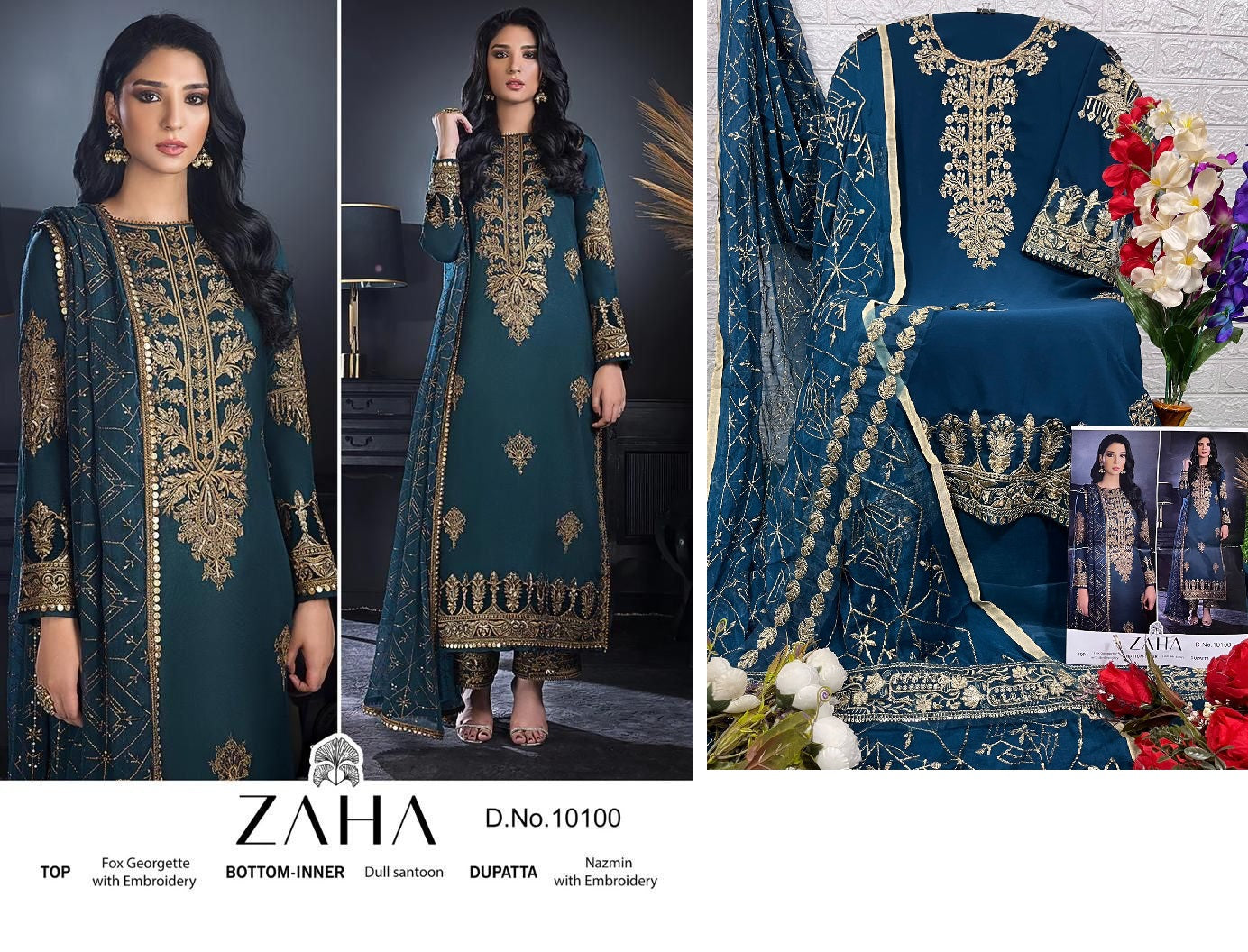 10100 Zaha Pakistani Salwar Suits