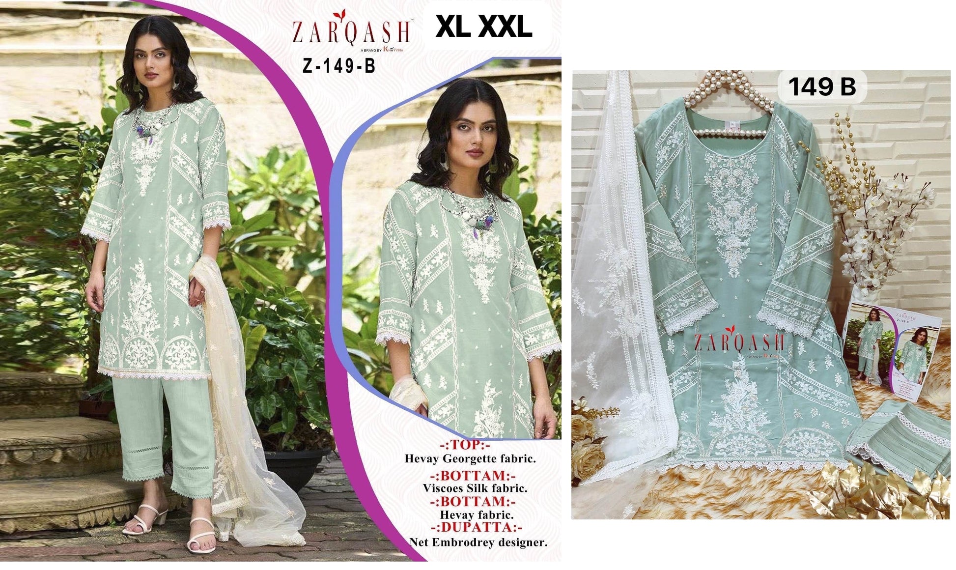 Z-149B Zarqash Pakistani Readymade Suits