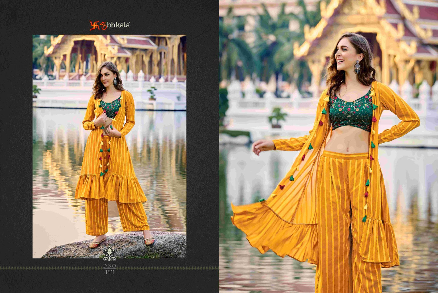 4911 Flory Vol 35 Shubhkala Crop Top Plazzo Set
