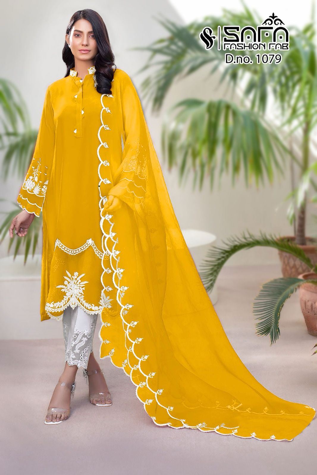 1079Yellow Safa Fashion Fab Pakistani Readymade Suits