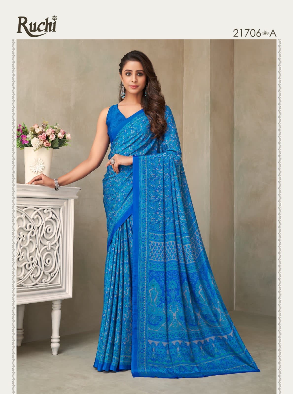 21706-A Vivanta Silk 18Th Edition Ruchi Silk Crepe Sarees