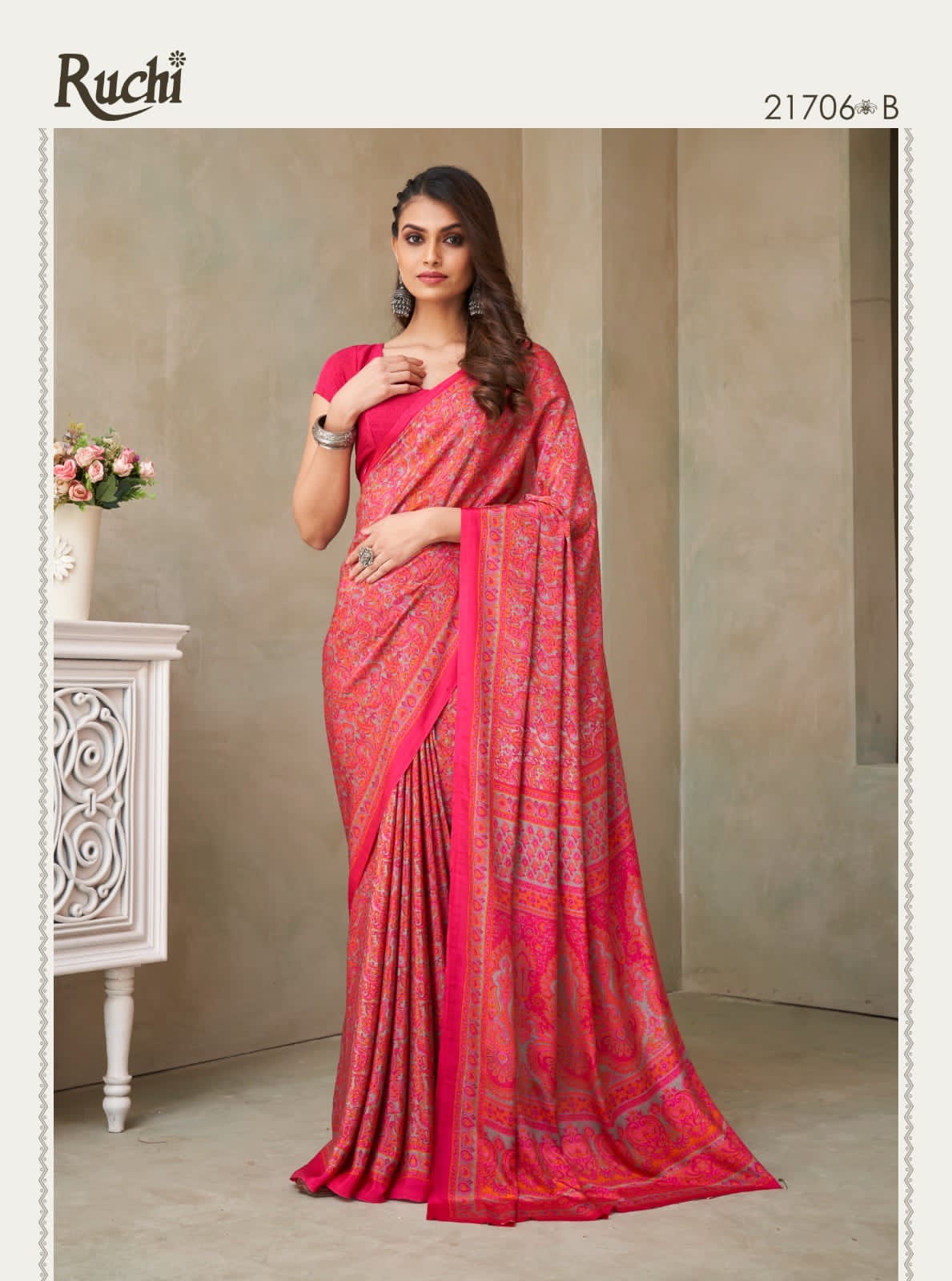 21706-B Vivanta Silk 18Th Edition Ruchi Silk Crepe Sarees