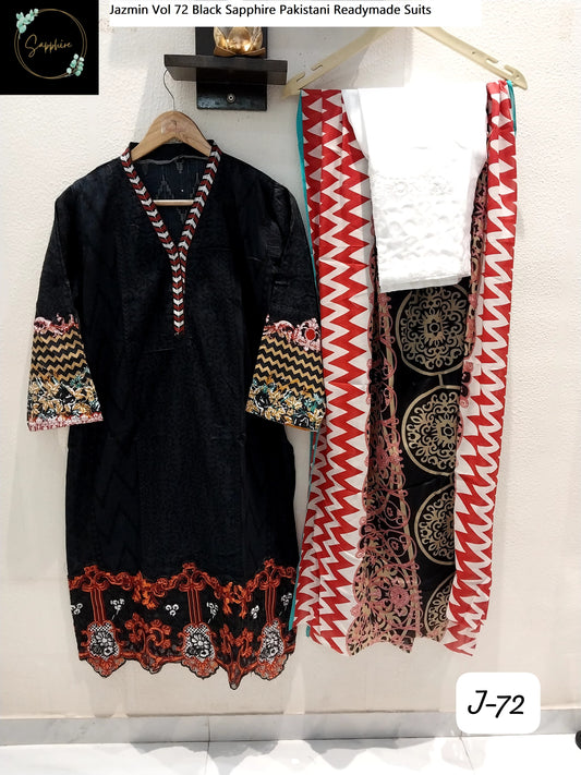 Jazmin Vol 72 Black Sapphire Pakistani Readymade Suits