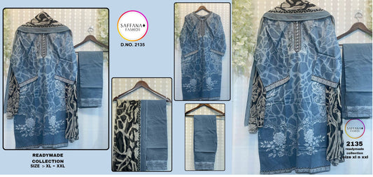 2135Blue Saffana Pakistani Readymade Suits