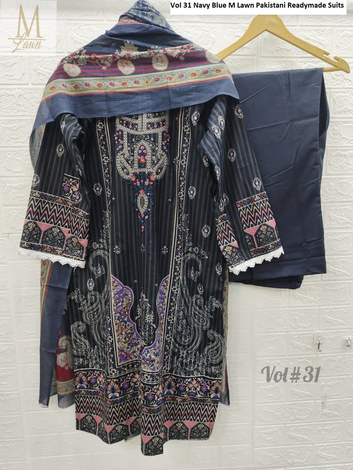 Vol 31 Navy Blue M Lawn Pakistani Readymade Suits