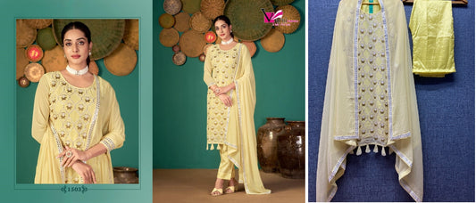 1503 Zeeya Ruhani Varni Fabrics Unstitched Suits