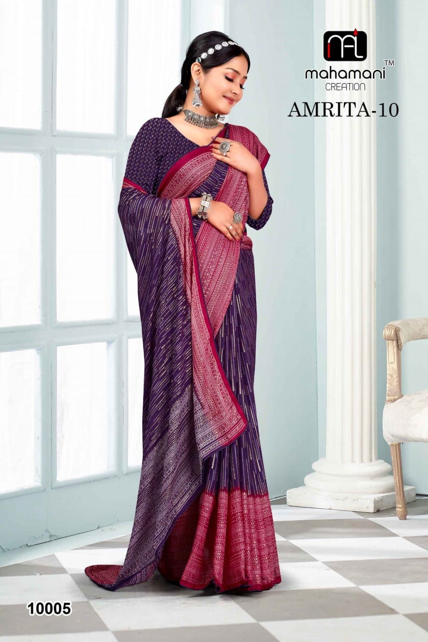 10005 Amrita Vol 10 Mahamani Creation Sarees