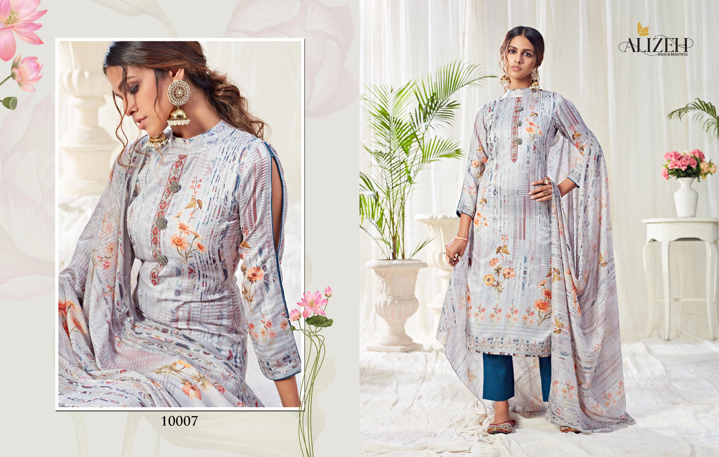 10007 Alizeh Unstitched Suits