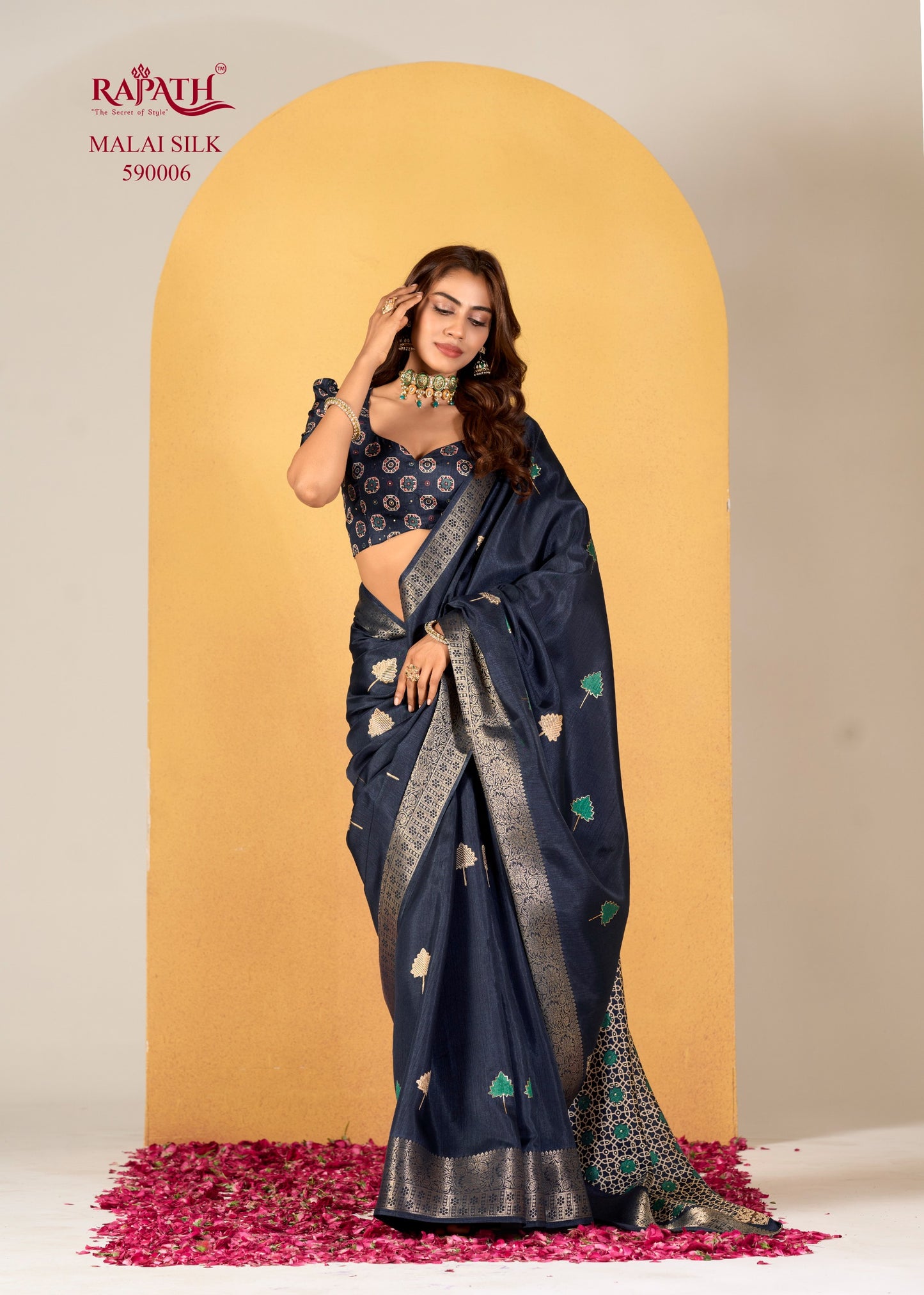 590006 Chocolate Rajpath Sarees