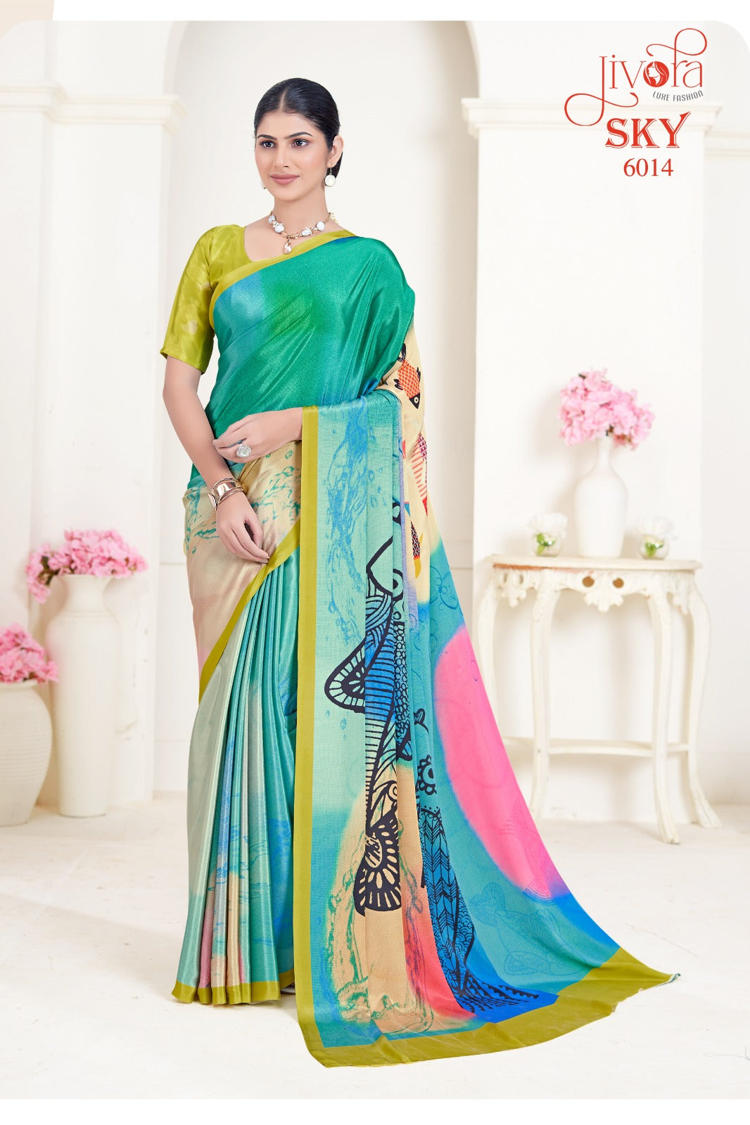 6014 Sky Jivora Sarees