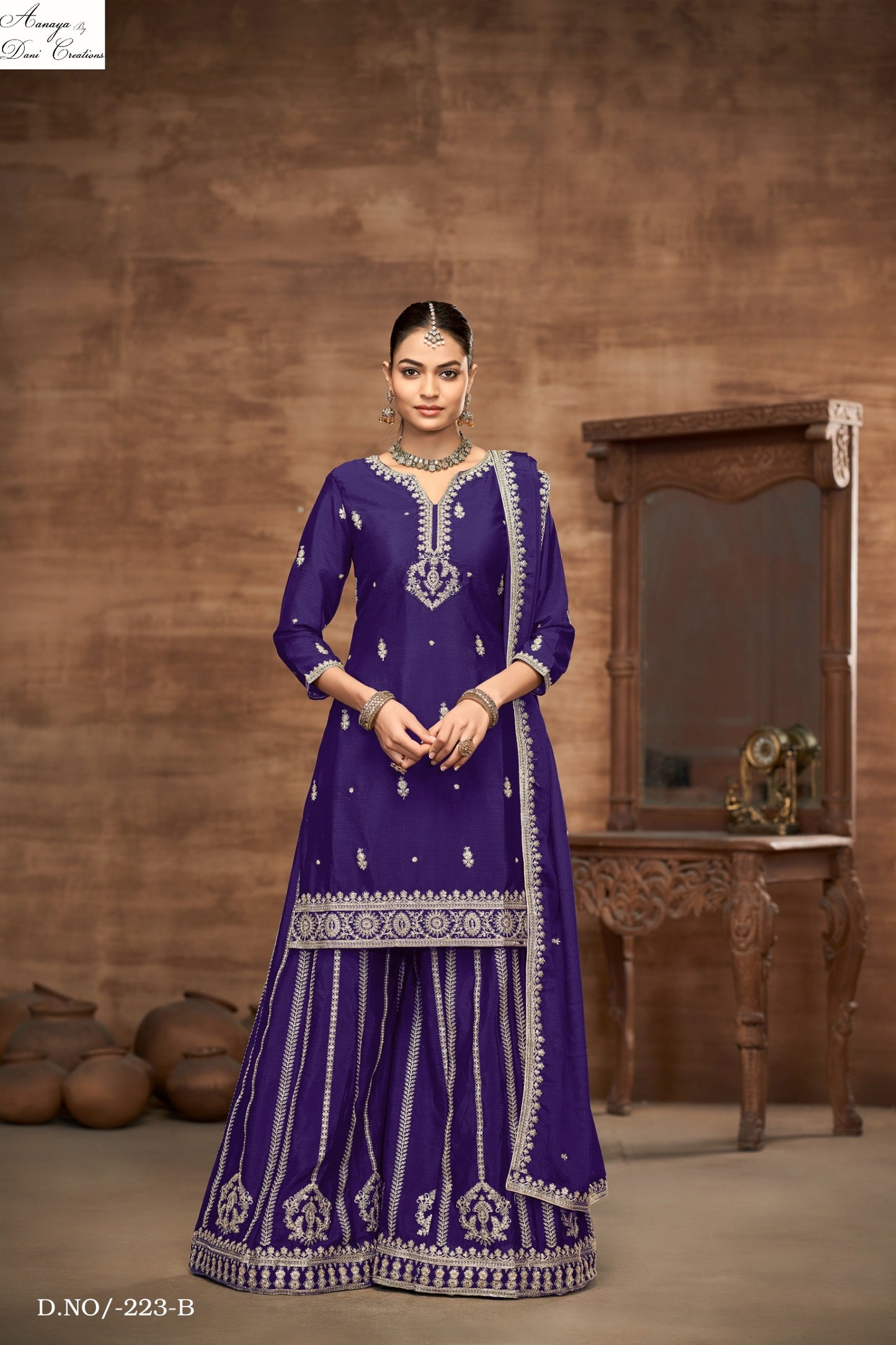 223B Aanaya Vol 223 Dani Creation Chinon Silk Pakistani Salwar Suits