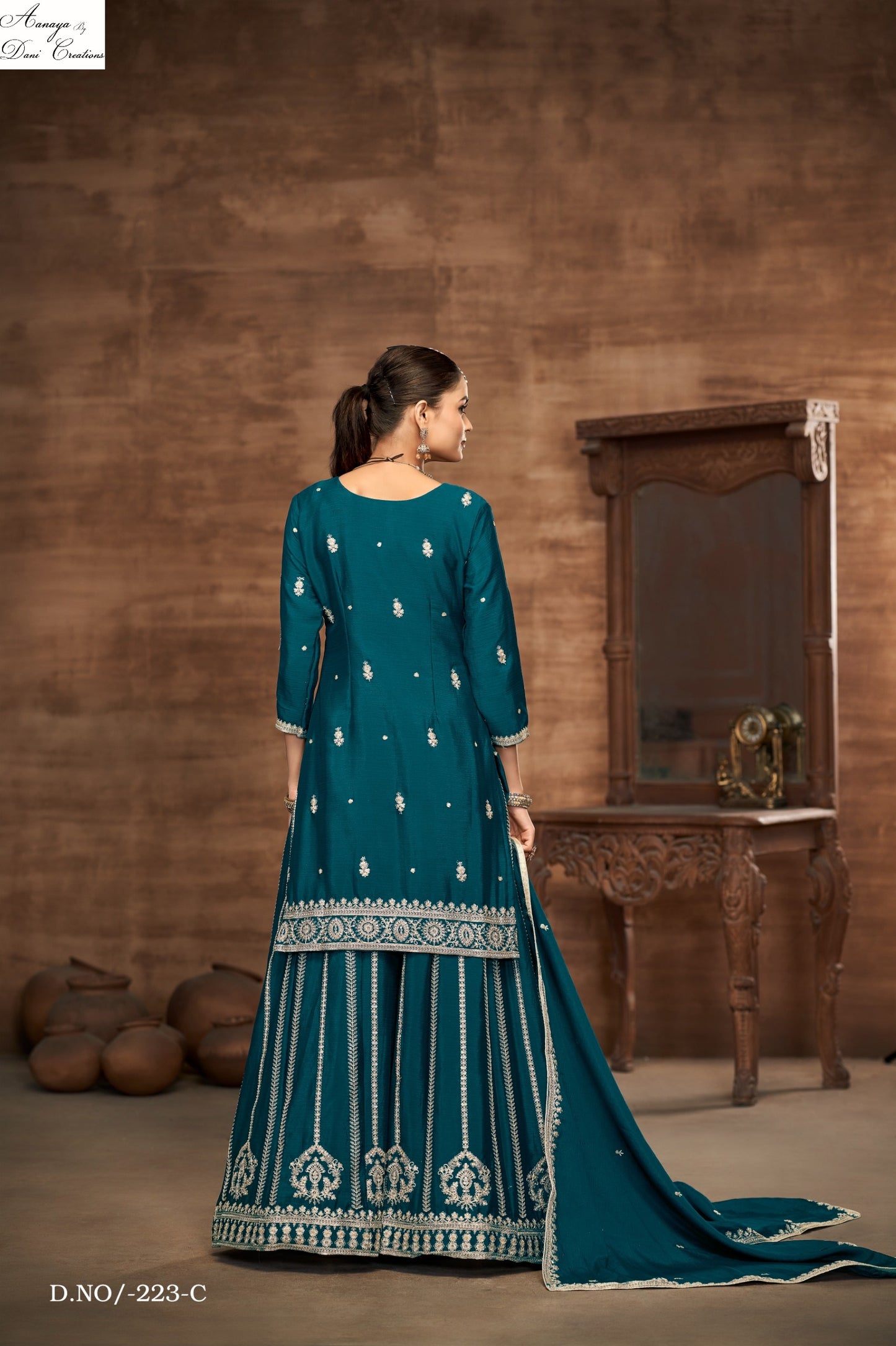 223C Aanaya Vol 223 Dani Creation Chinon Silk Pakistani Salwar Suits