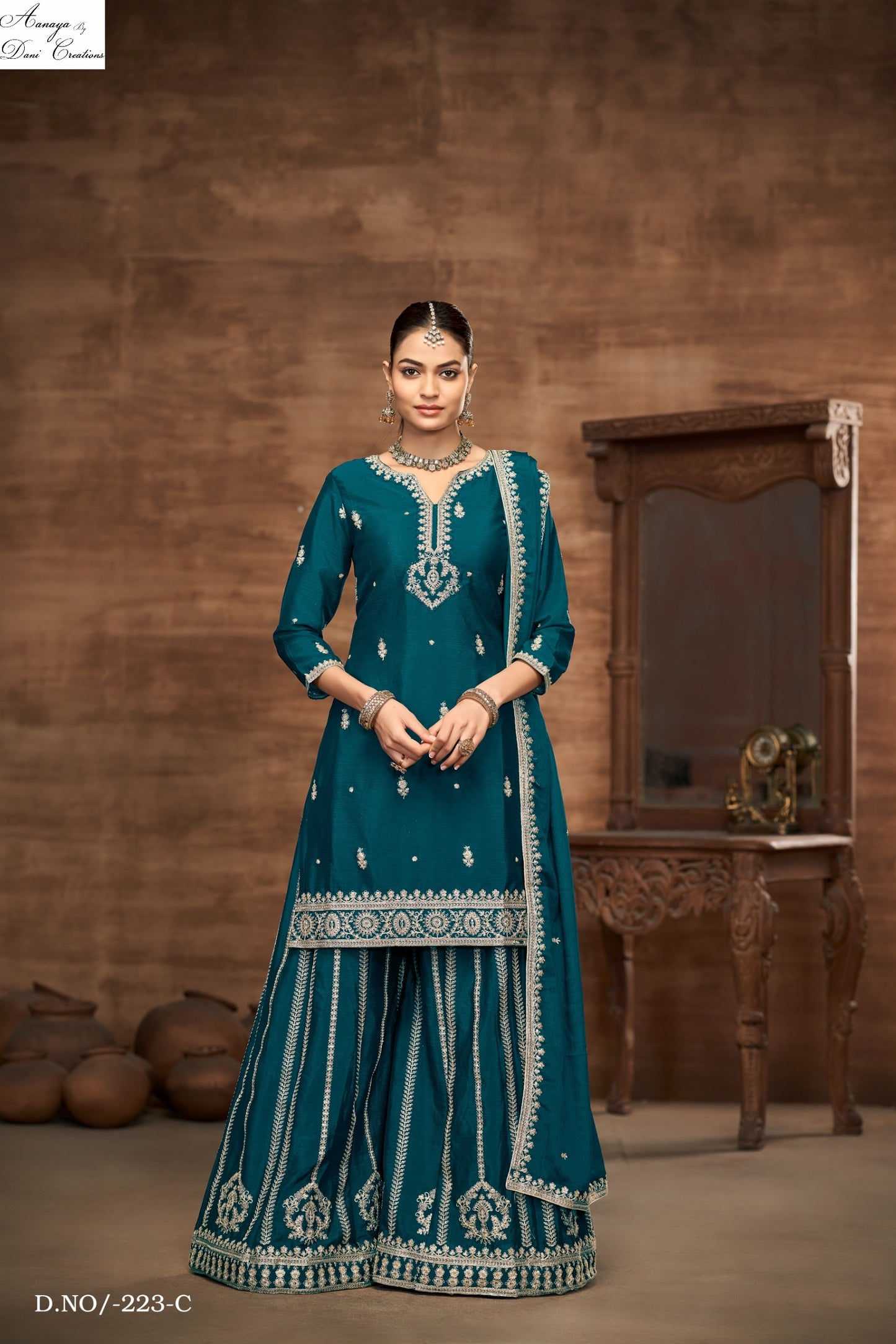 223C Aanaya Vol 223 Dani Creation Chinon Silk Pakistani Salwar Suits