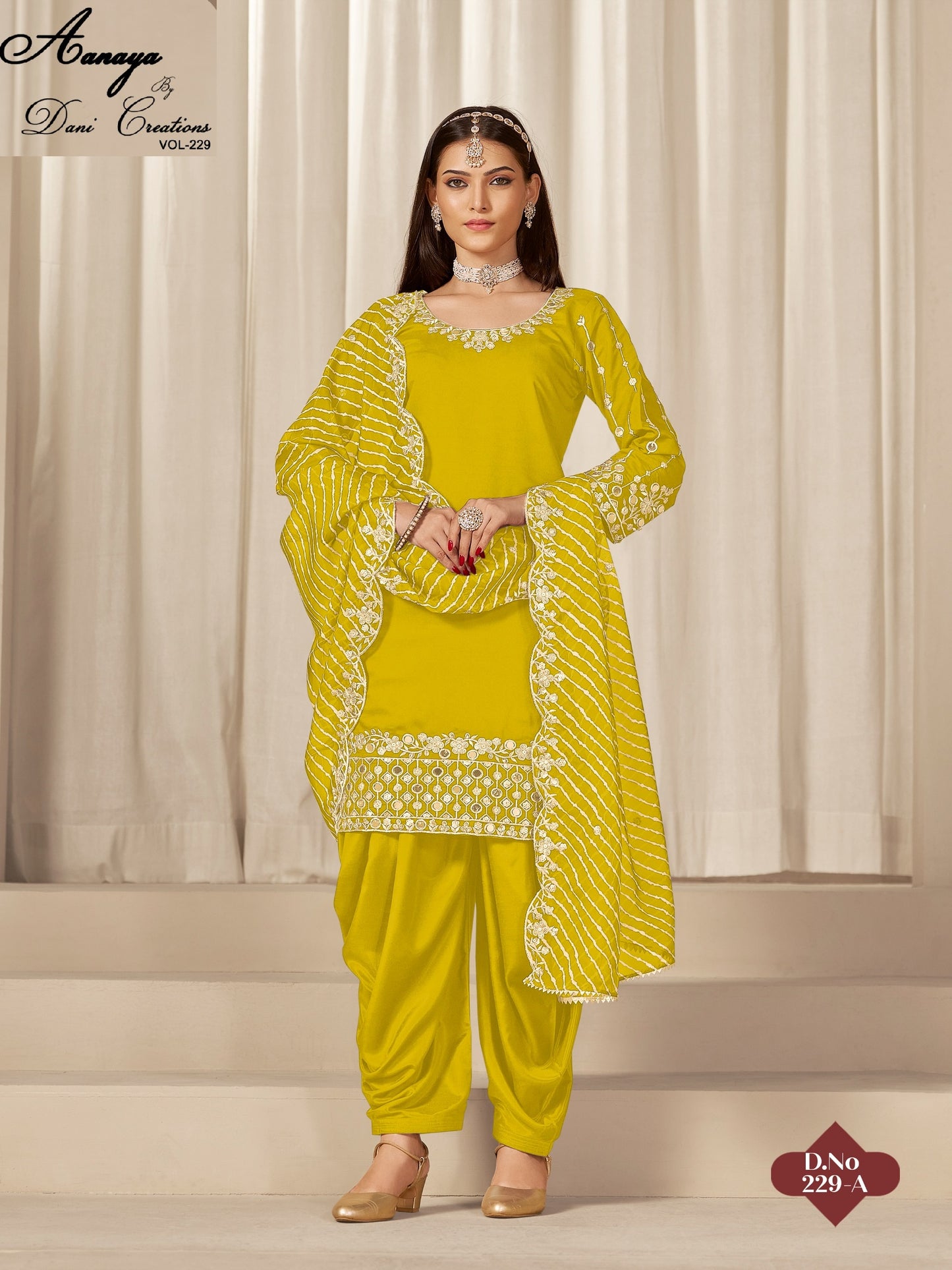 229A Aanaya Vol 229 Dani Creation Pv Chanderi Unstitched Suits