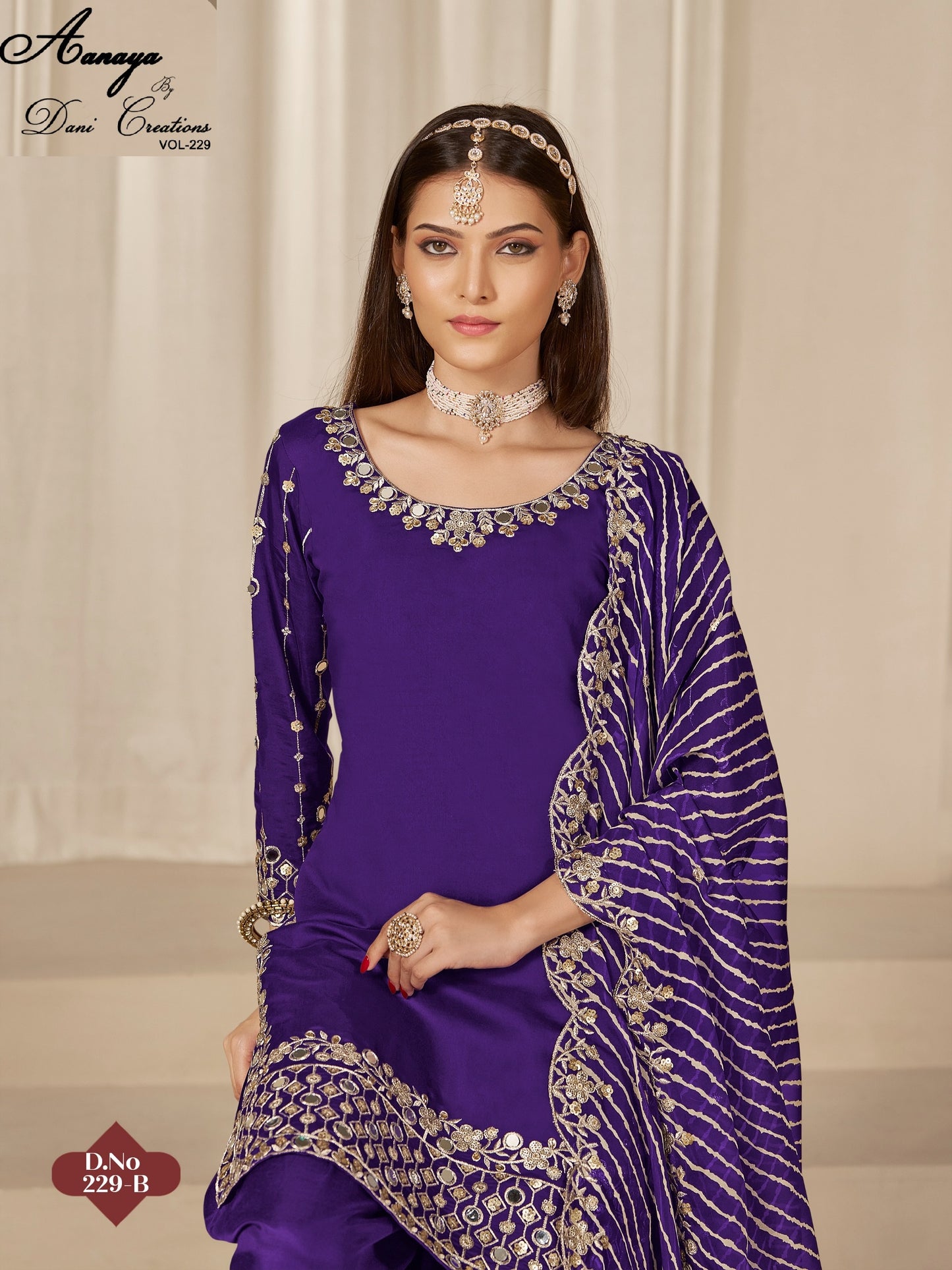 229B Aanaya Vol 229 Dani Creation Pv Chanderi Unstitched Suits