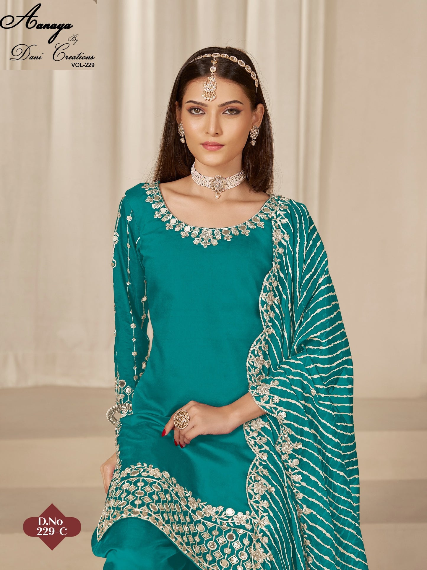 229C Aanaya Vol 229 Dani Creation Pv Chanderi Unstitched Suits