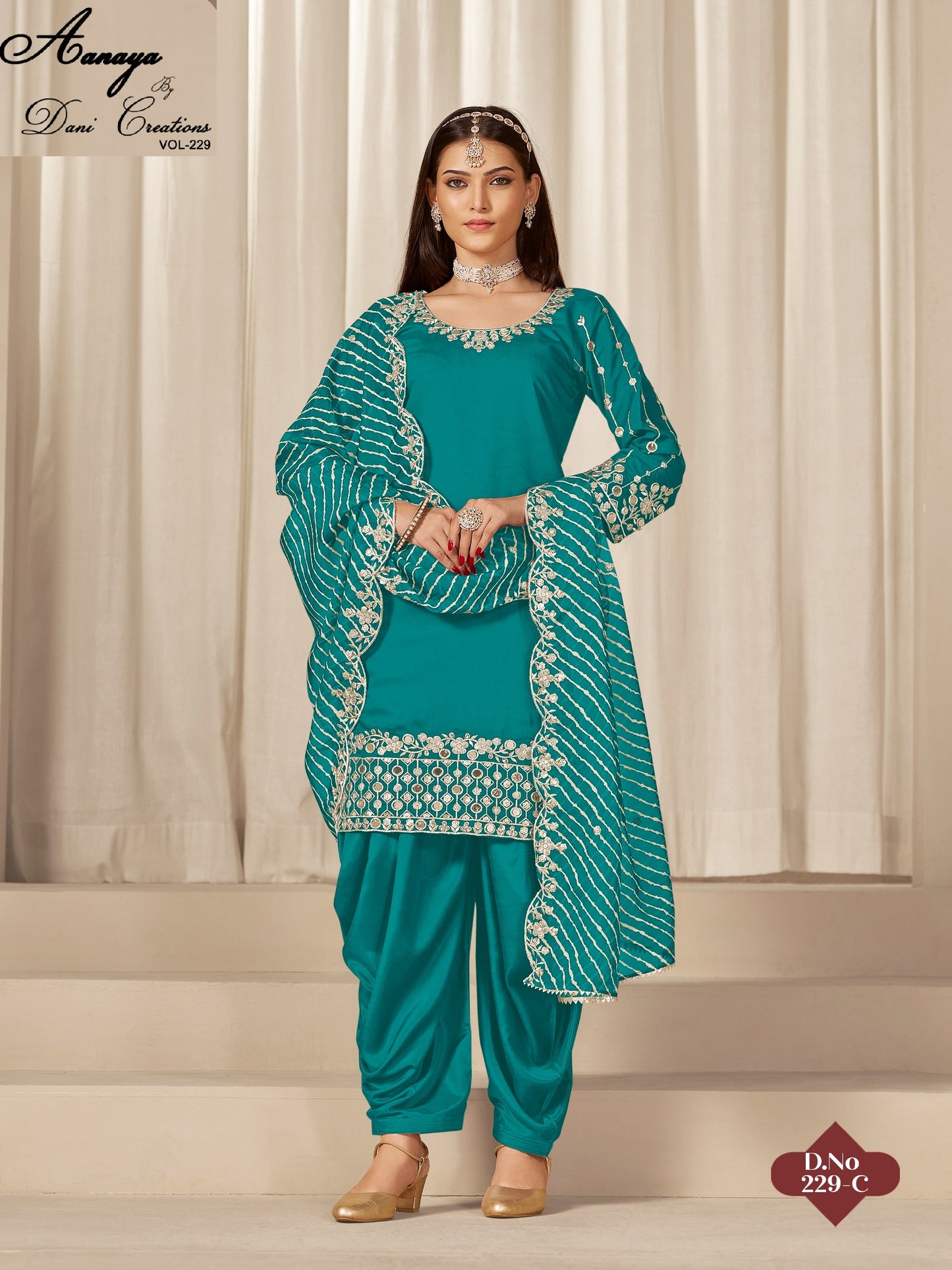 229C Aanaya Vol 229 Dani Creation Pv Chanderi Unstitched Suits