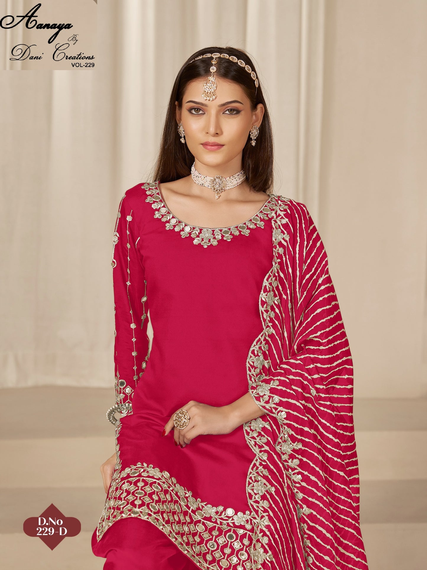 229D Aanaya Vol 229 Dani Creation Pv Chanderi Unstitched Suits